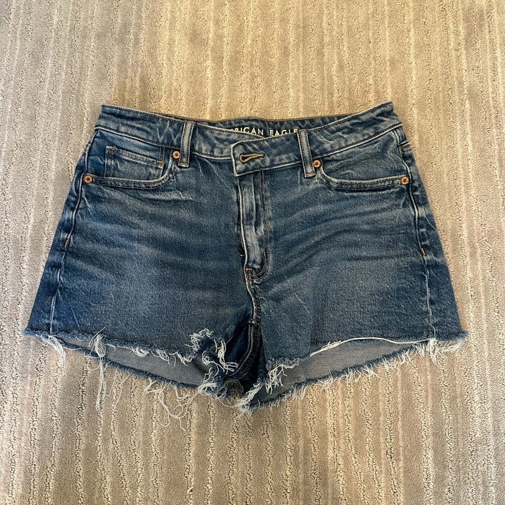 American Eagle Outfitters Medium wash Frayed Denim Cutoff Shorts